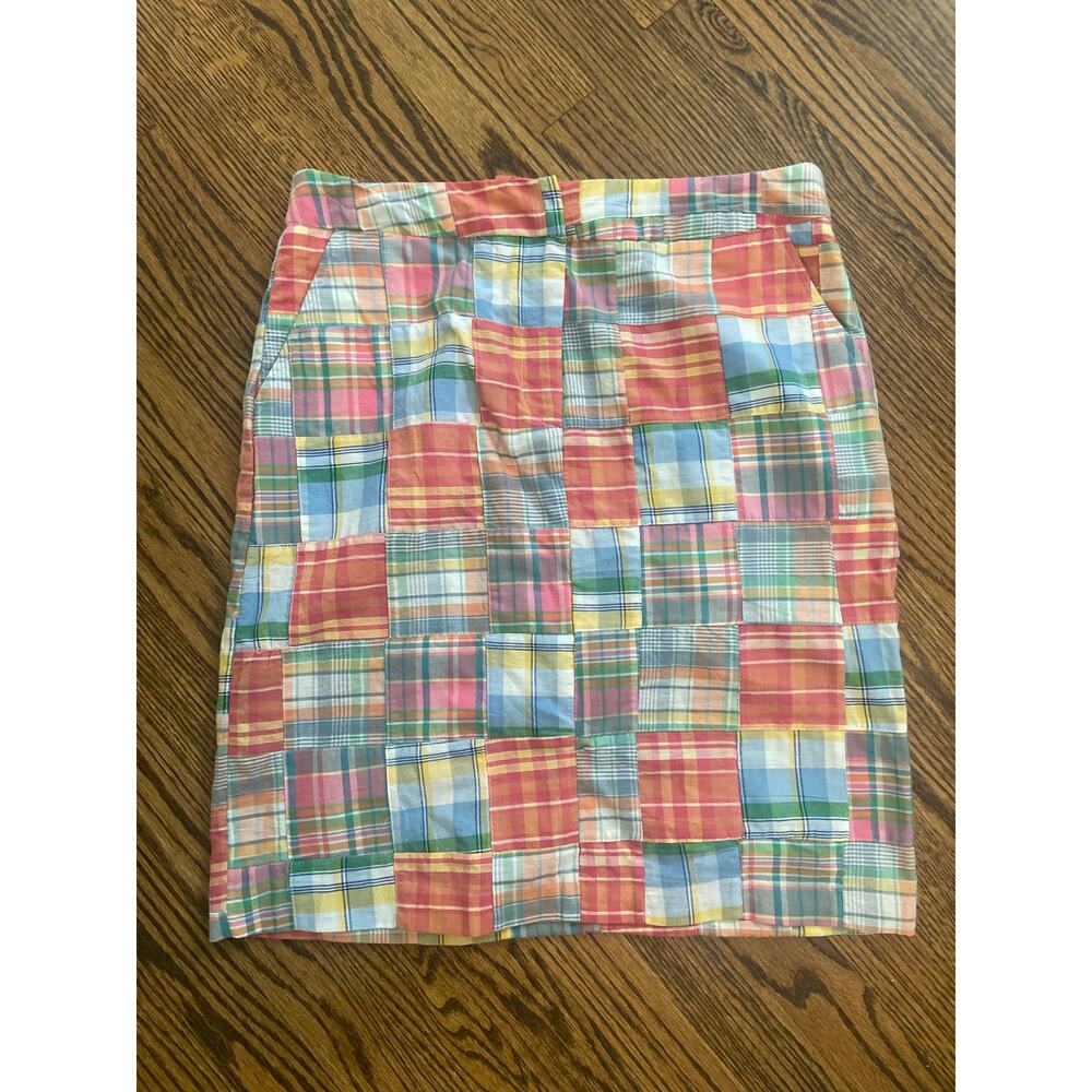 Tweeds madras plaid pencil skirt